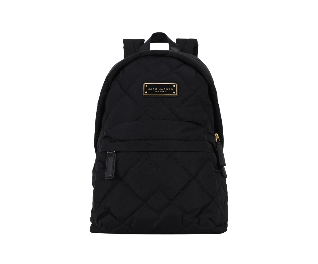 Quilted Nylon Backpack (Black)